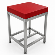 4 inch red polytop chopping surface 2ft x 2ft (600x600mm) for butchers