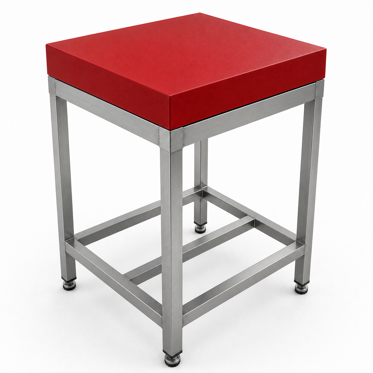 4 inch red polytop chopping surface 2ft x 2ft (600x600mm) for butchers