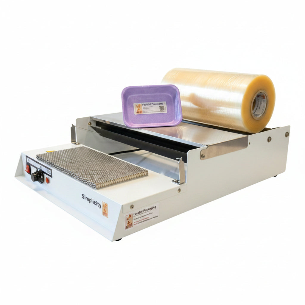 Simplicity 45 tray overwrapper - commercial butchers food packaging machine