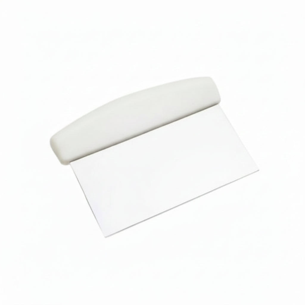 White polytop scraper - hygienic butchers chopping board cleaning tool