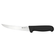Ambrogio Sanelli Flexible Curved Boning Knife Black Handle - Professional Butcher Filleting Blade