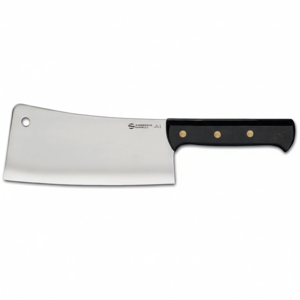 Ambrogio Sanelli Butcher Cleaver 26cm Black Handle - Professional Heavy Duty Butcher Cleaver