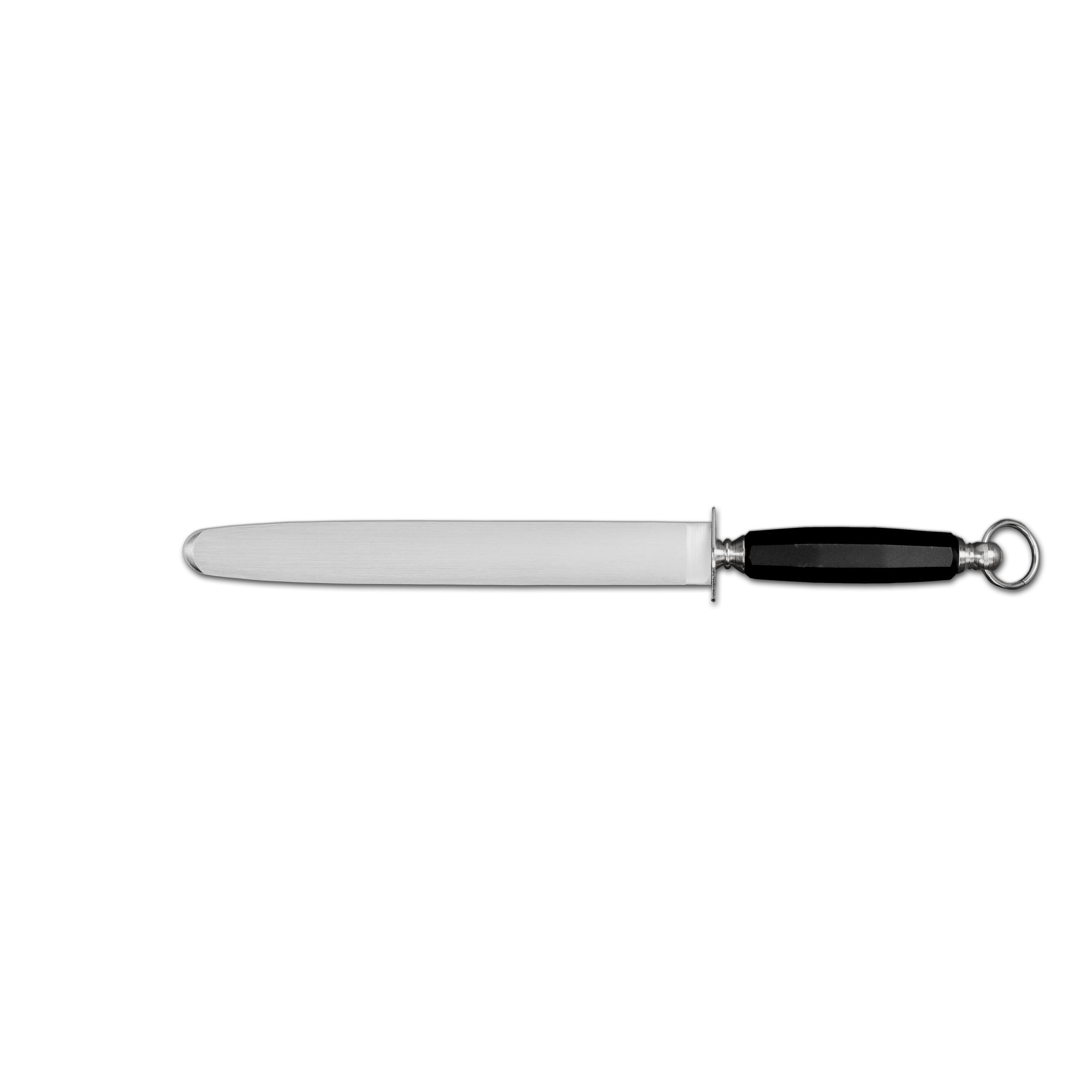 Ambrogio Sanelli Sharpening Steel Flat, Fine Cut 28cm Black