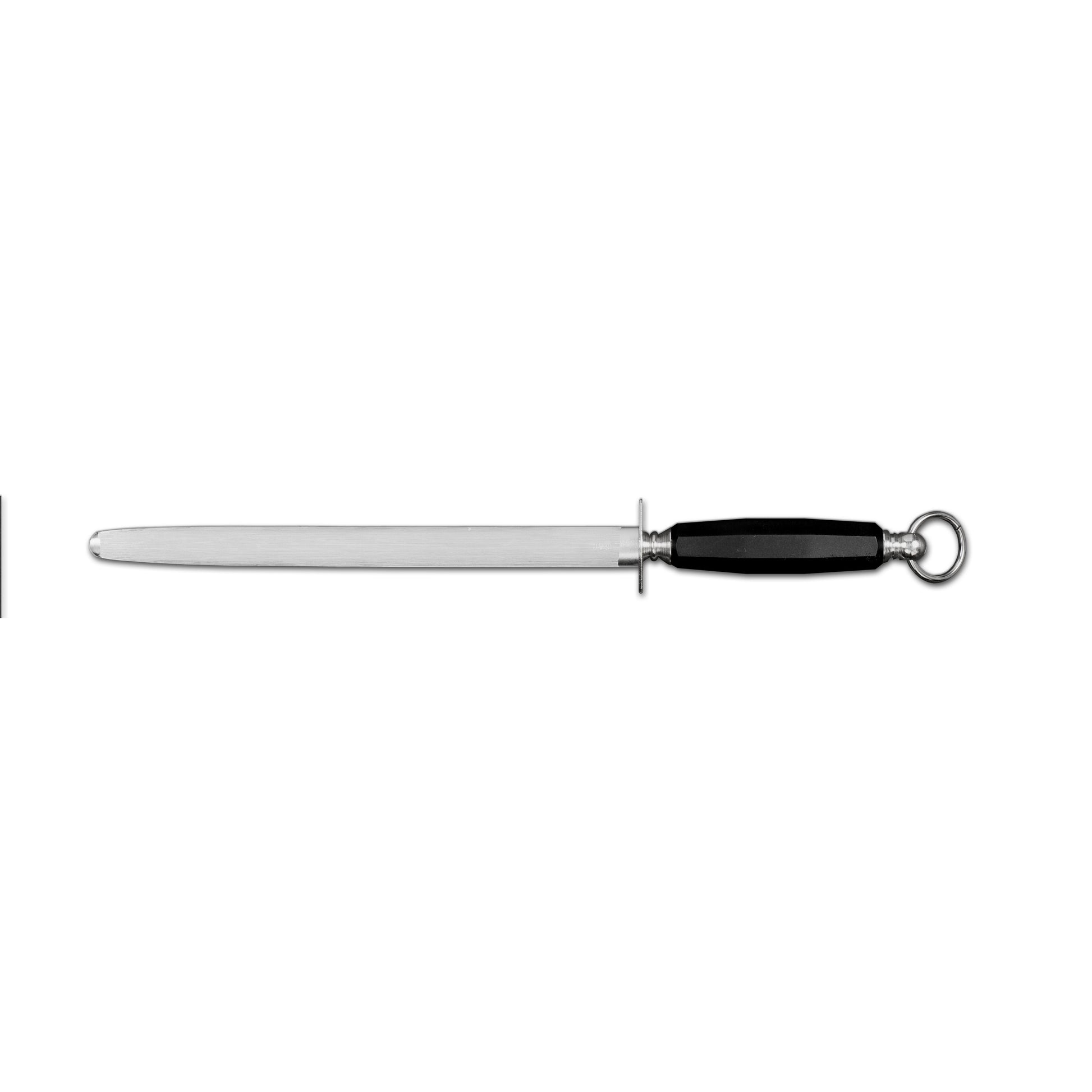 Ambrogio Sanelli Sharpening Steel Oval 30cm Black Ring Handle