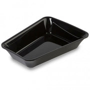 Black corner tray 265x150x50mm 15 degree - butchers display counter tray