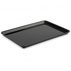 Wide black tray 420x280x20mm view 1 - shallow butchers display tray