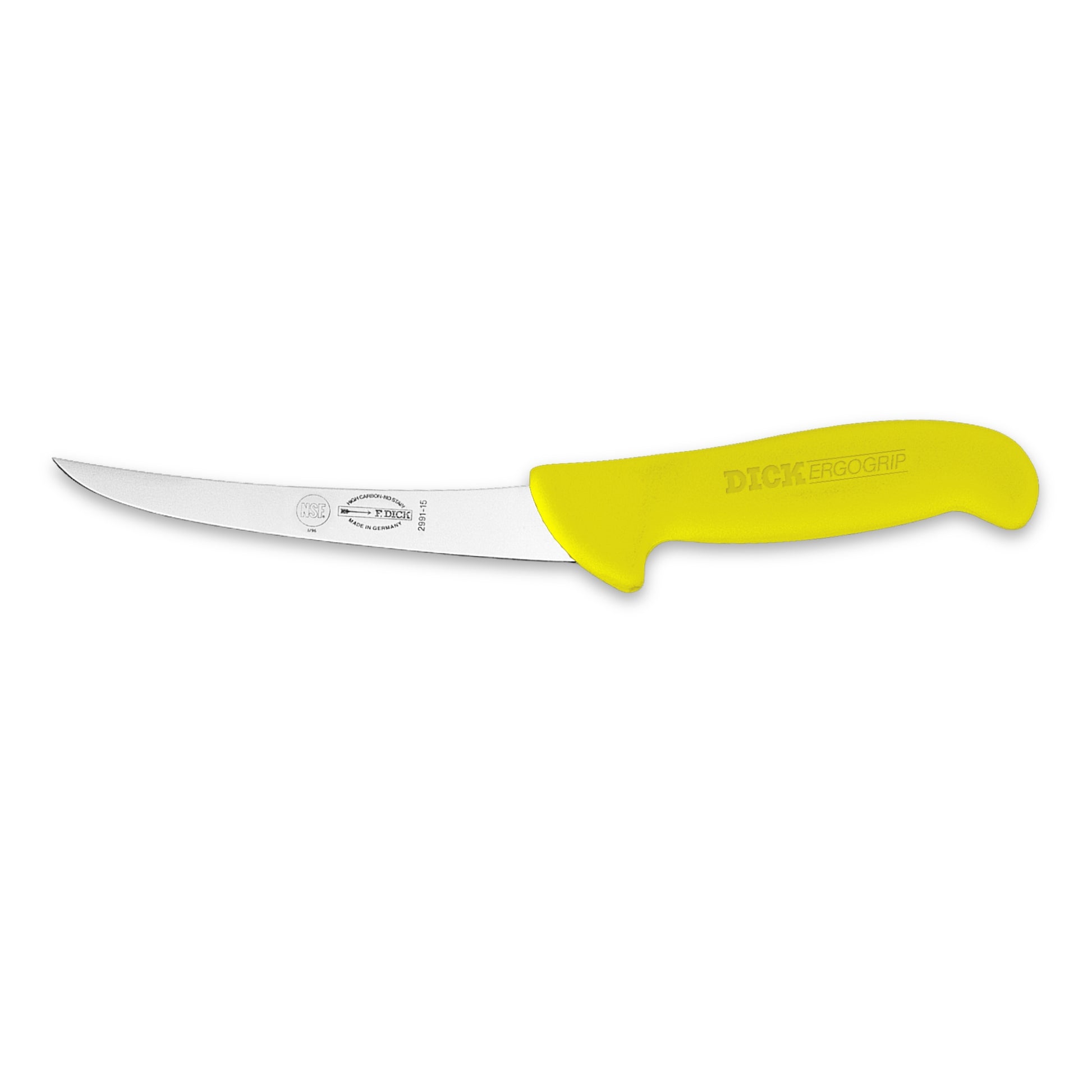 F Dick 6 Inch Semi Curved Boning Knife Full View - Professional Butcher Boning Knife