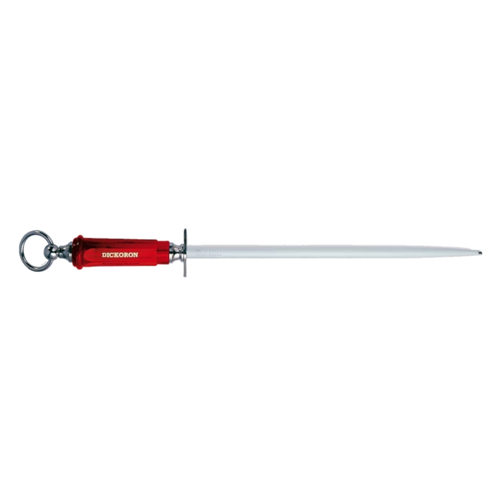 F Dick Dickoron Classic Round Sharpening Steel - Professional Butcher Knife Honing Rod