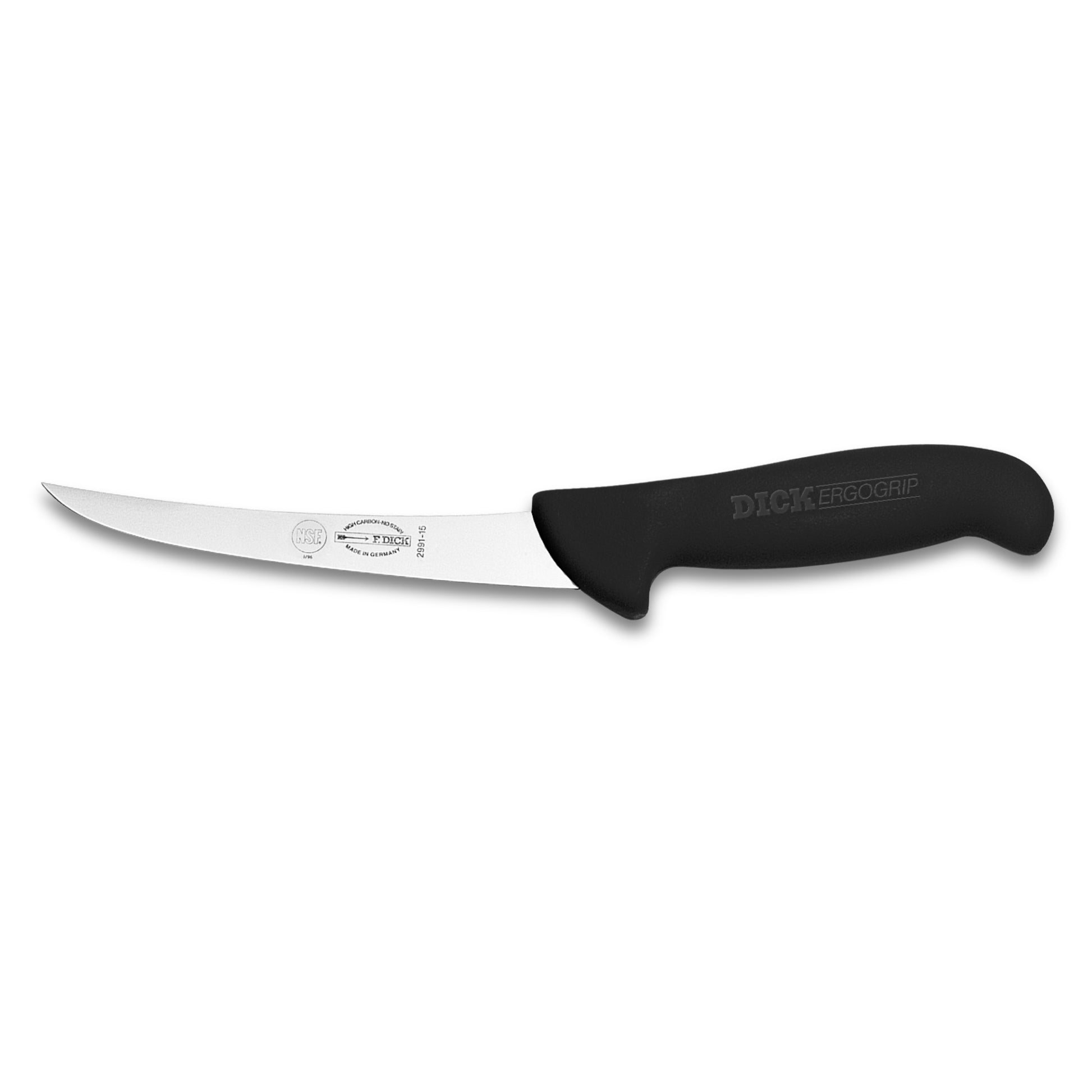 F Dick 6 Inch Semi Curved Boning Knife Handle View - Ergonomic Grip Professional Knife