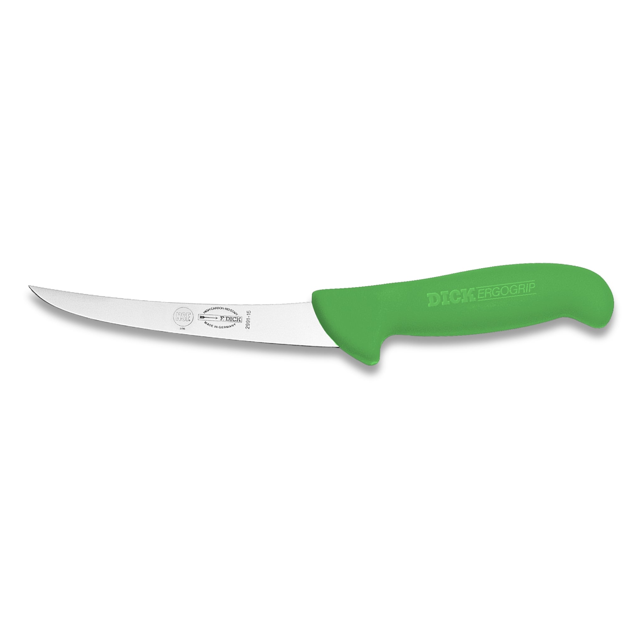 F Dick 6 Inch Semi Curved Boning Knife Blade Detail - Professional Butcher Boning Knife