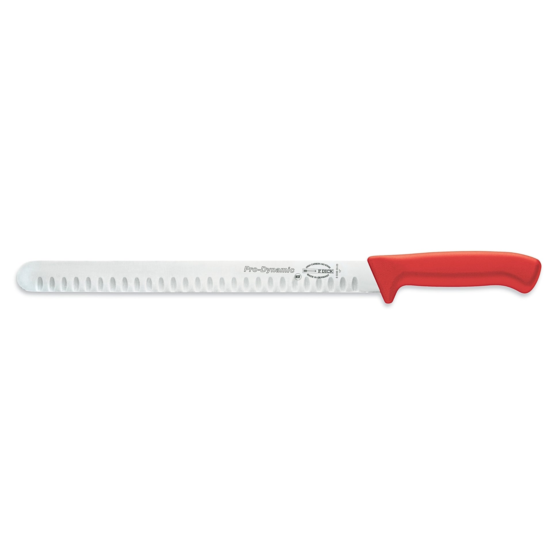 F Dick 30cm slicer red handle - colour coded butchers slicer