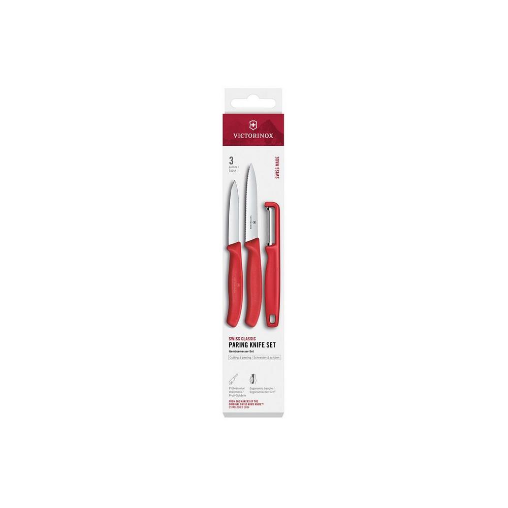 Victorinox Swiss Classic Paring Knife Set with I-Peeler Red (6.7111.33C1) - newer peeler version