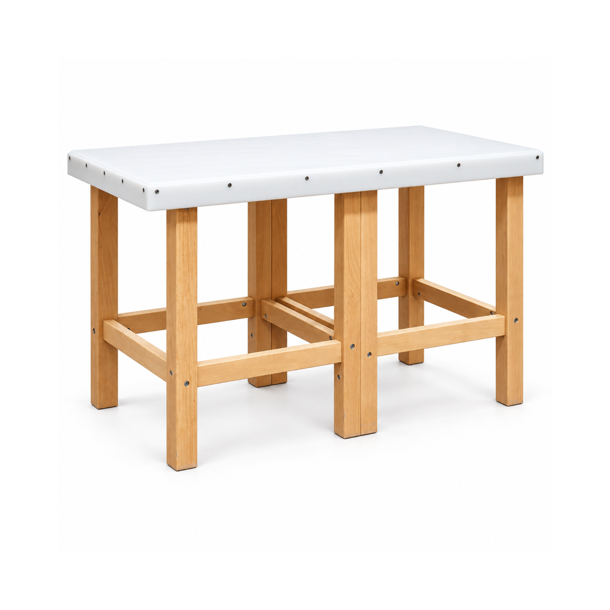 White Polytop with Wooden Frame