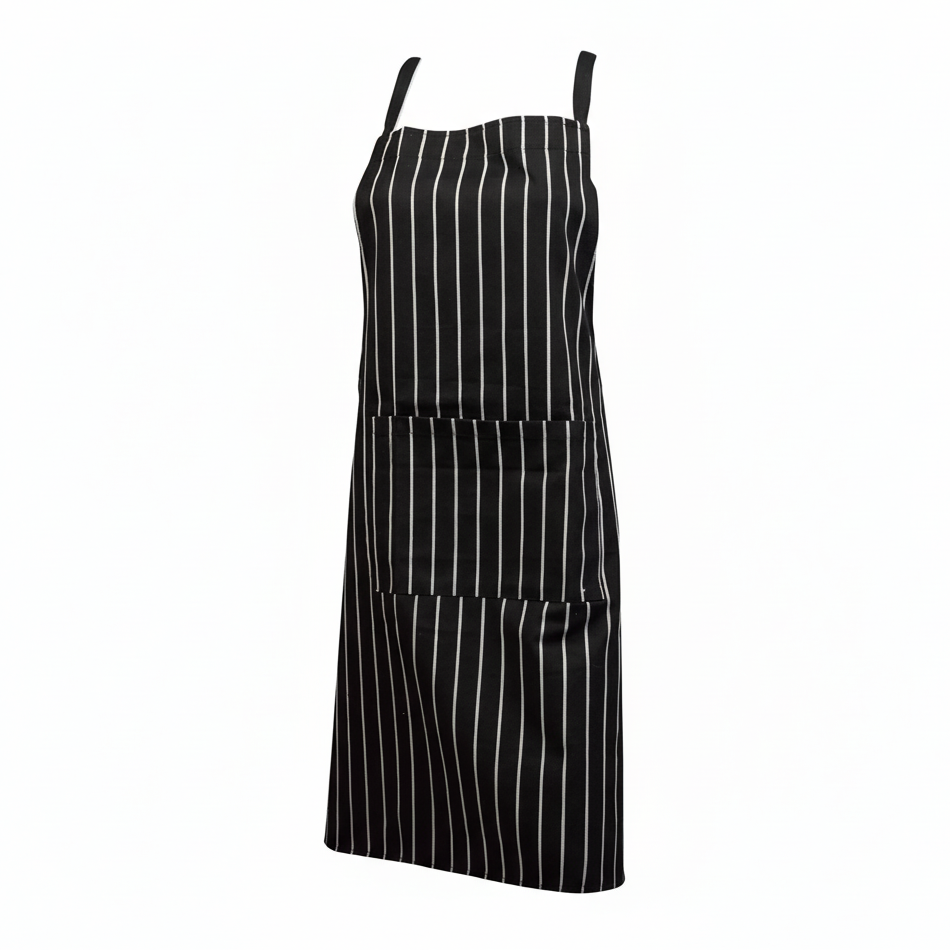 Polycotton check butchers apron view 2 - professional butchers workwear