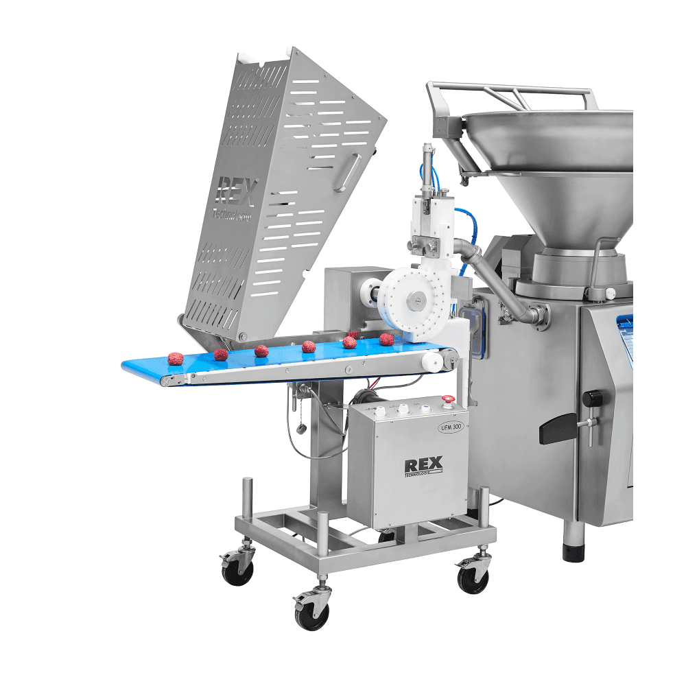 REX UFM300-6 Side View - Professional Butcher Burger and Meatball Former