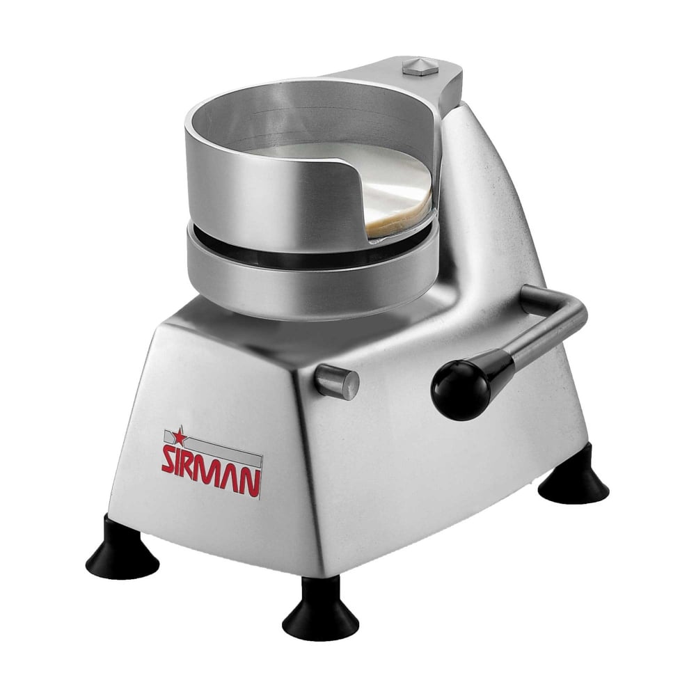 SIRMAN SA100 Burger Press 4 Inch - Commercial Stainless Steel Patty Press Machine Front View
