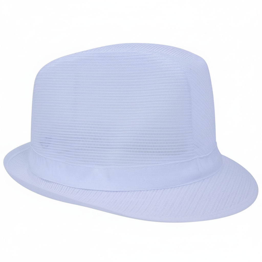 White Nylon Trilby Hat - Butcher Shop Food Hygiene Head Covering Hat