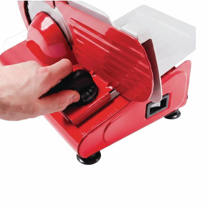 Caterlite Meat Slicer Angled View - Professional Butcher Shop Meat Slicing Machine