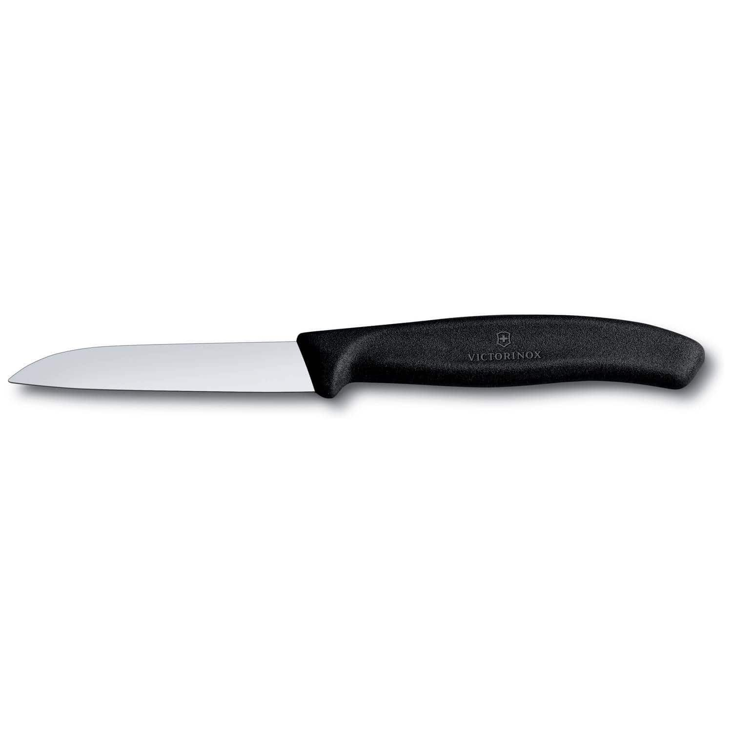 Victorinox 3 Inch Paring Knife Straight Blade Black - Professional Kitchen Paring Knife