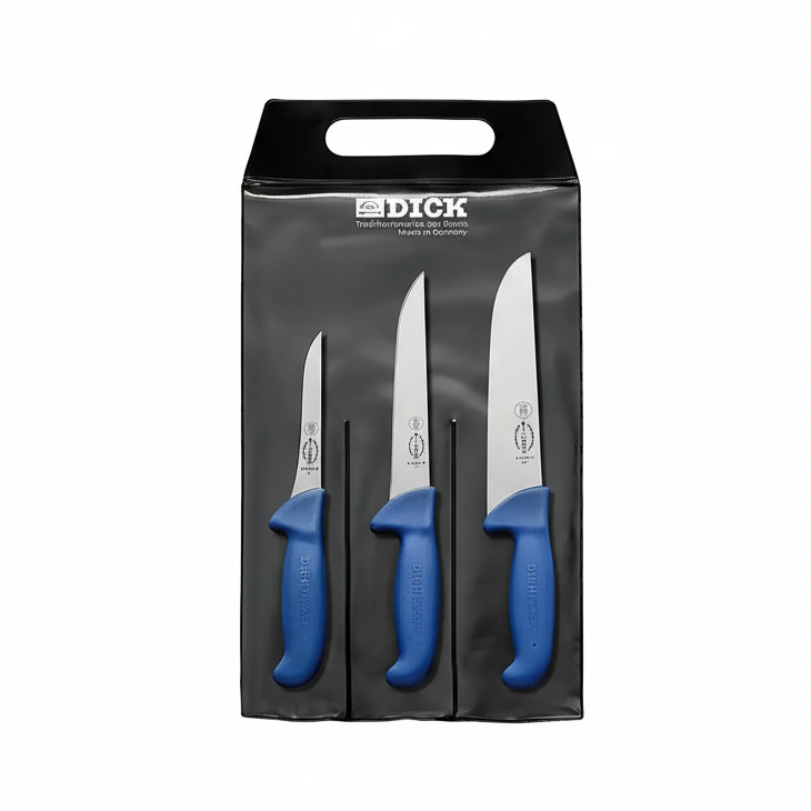 F Dick Set of 3 Butcher Knives - Professional German Steel Butcher Knife Set