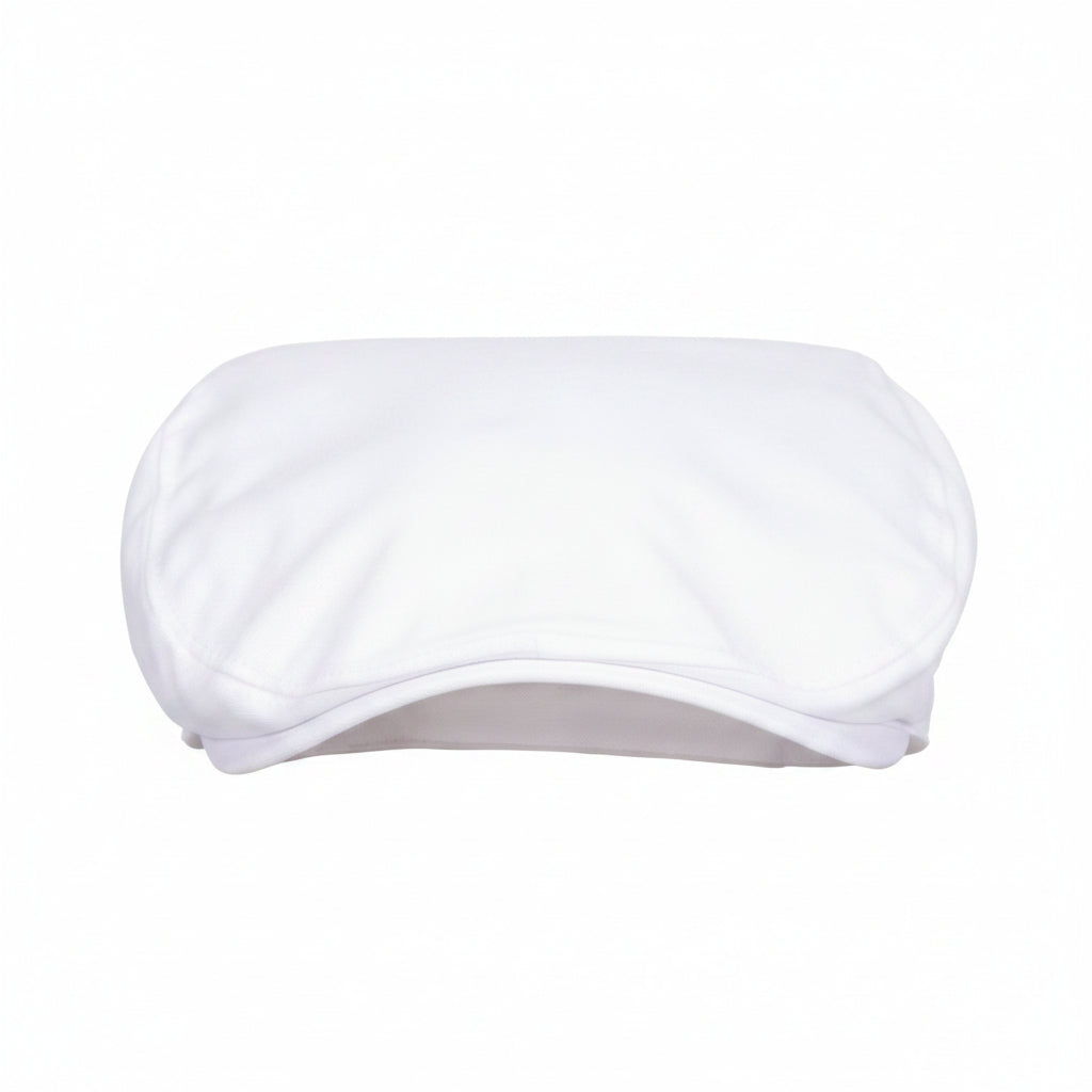 White Chefs Flat Cap Side View - Professional Food Hygiene Flat Cap