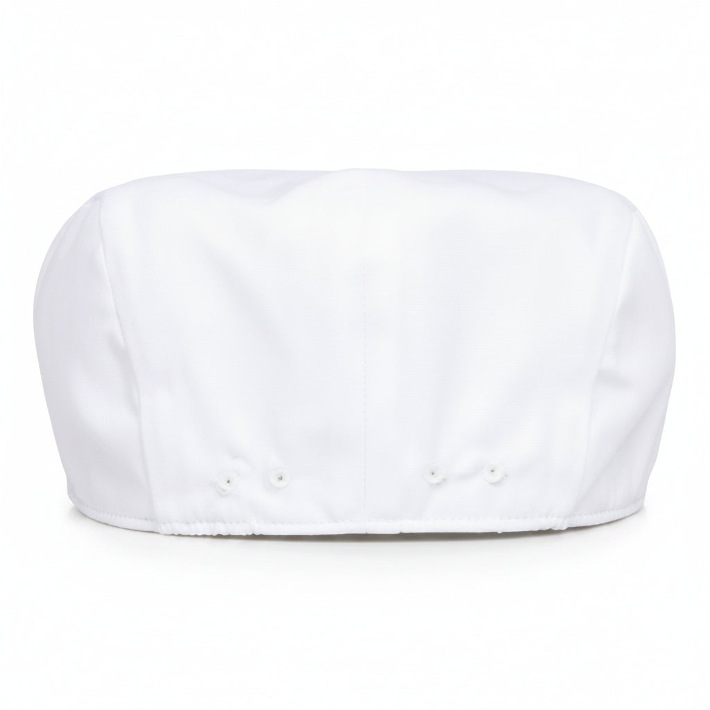 White Chefs Flat Cap Main View - Butcher Shop Food Service Hygiene Hat