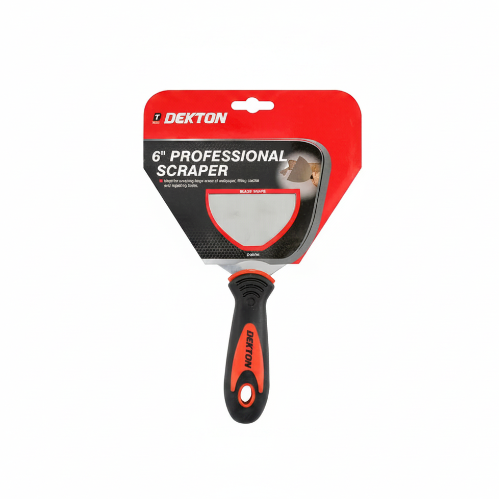 Dekton 6 Inch Scraper Angled View - Butcher Block Cleaning Scraper Tool