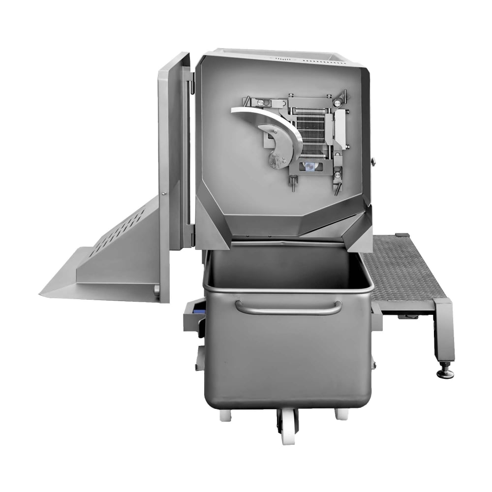 FOODLOGISTIK Capacity 126 Dicing Machine Side View - Commercial High Capacity Meat and Food Dicer