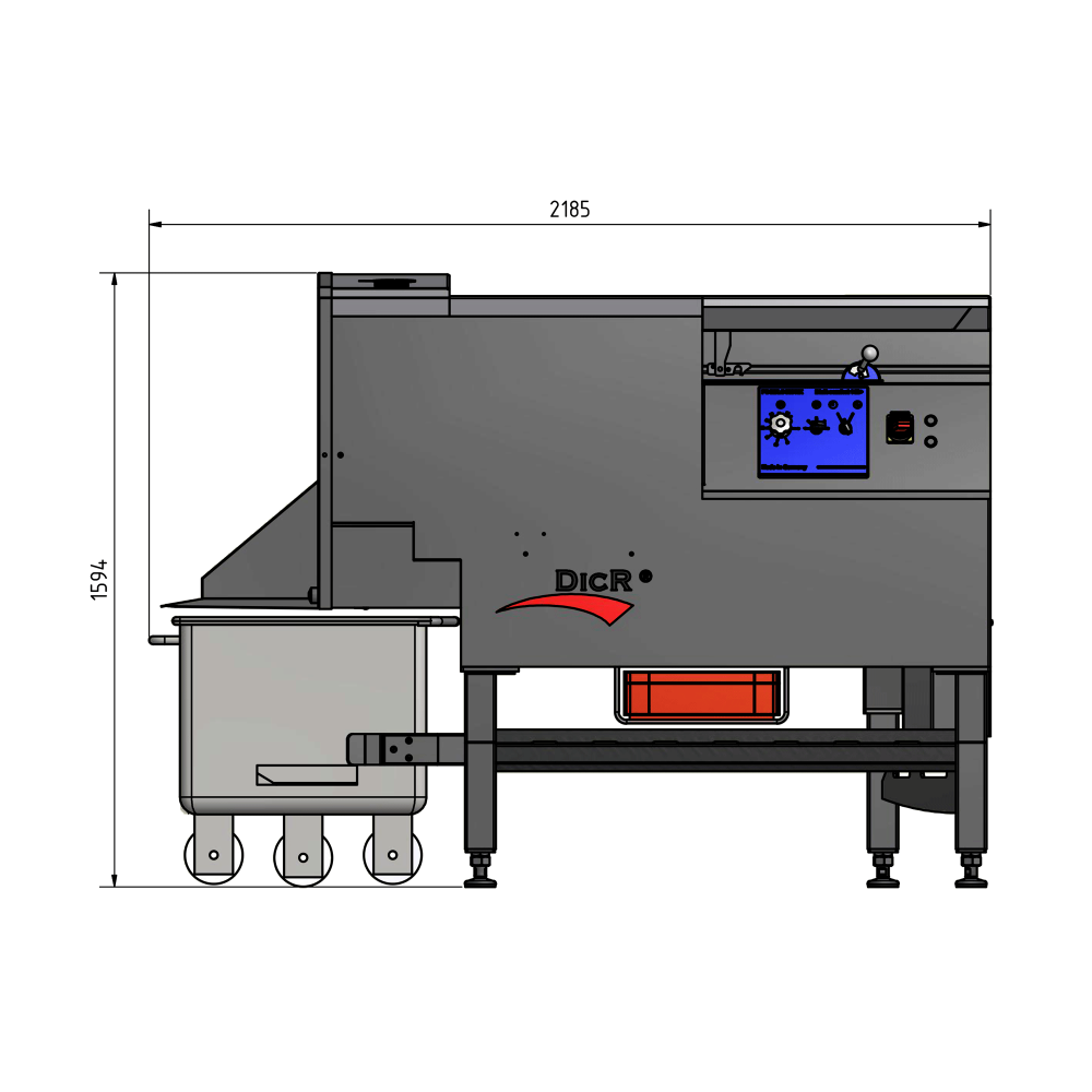 FOODLOGISTIK Capacity 126 Dicing Machine Technical Diagram - Commercial Dicer Specifications