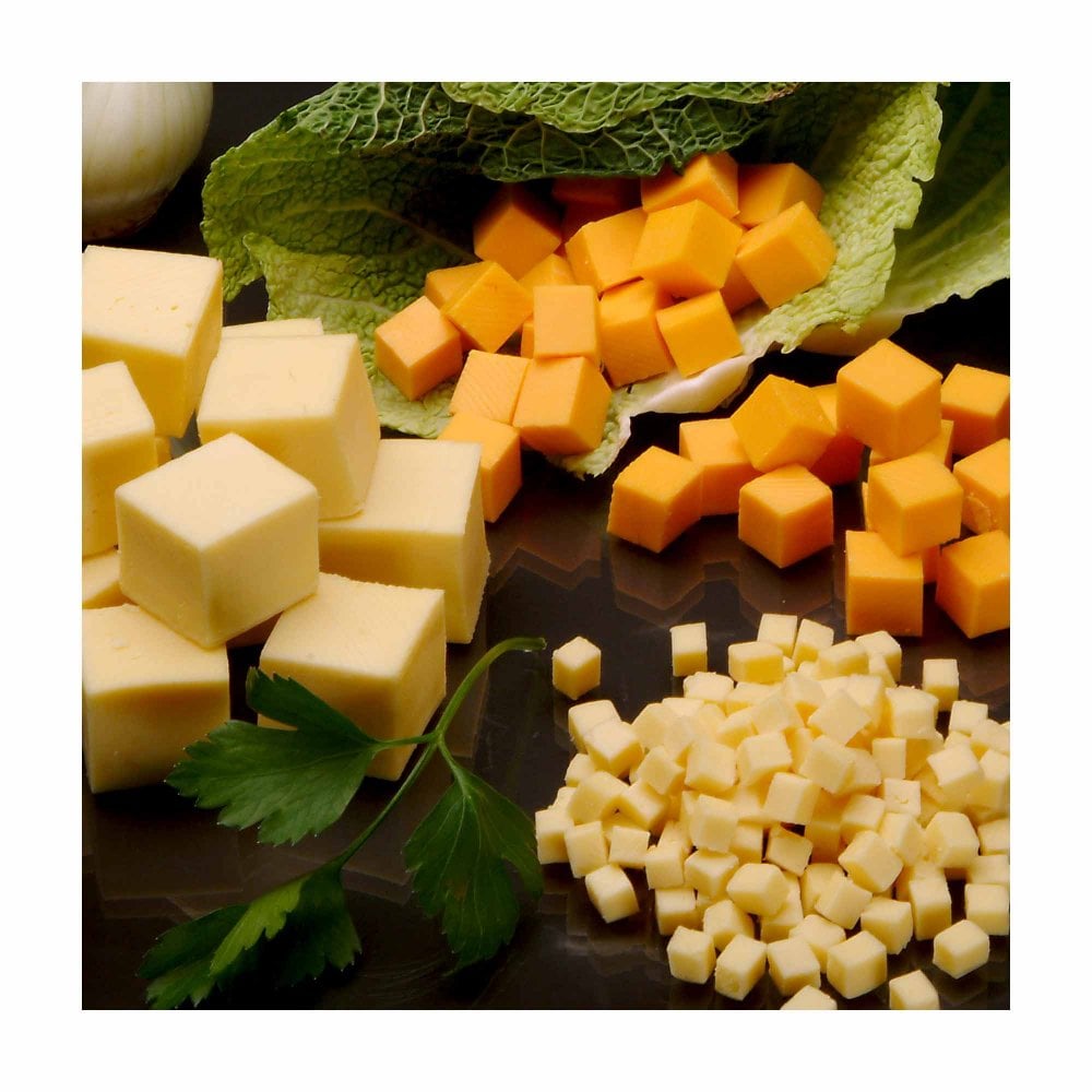 FOODLOGISTIK Classic 90 Cheese Dicing Machine Side Profile - Heavy Duty Cheese Processing Equipment