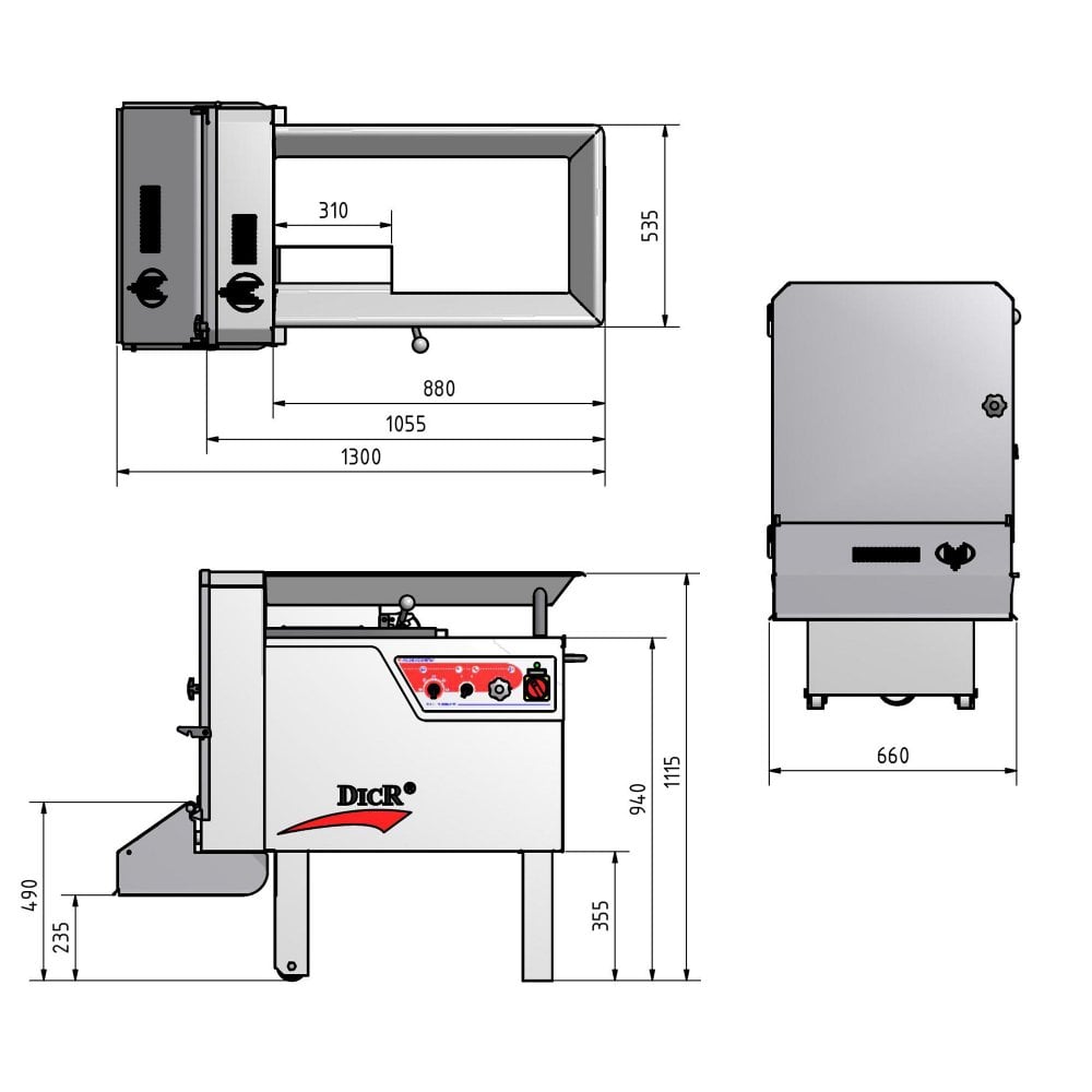 FOODLOGISTIK Classic 90 Cheese Dicer Angle View - Professional Commercial Cheese Cutting Machine