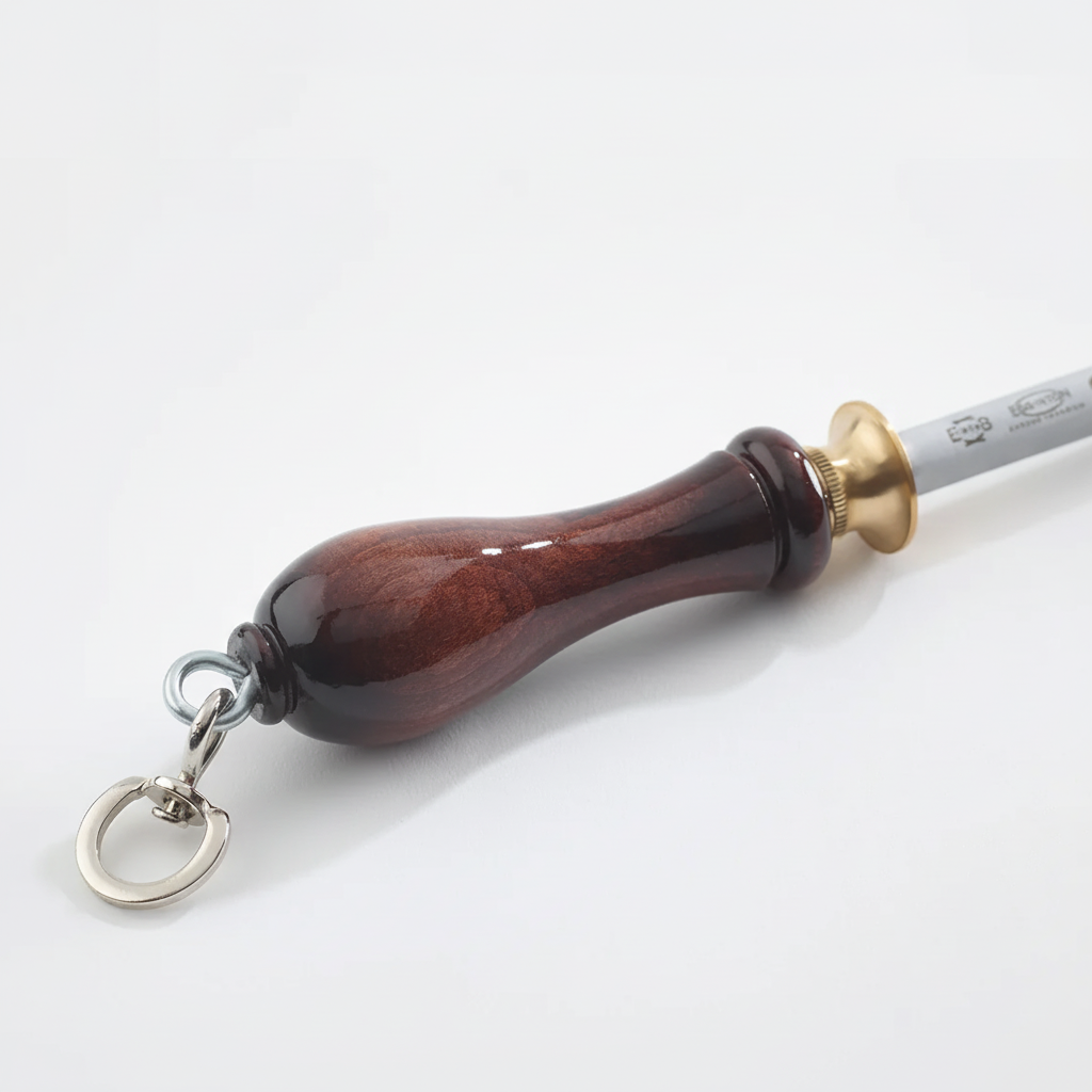 Egginton Lacquered Red Wood Handle Medium Straight Knurled Cut Steel SK4 - Butcher Honing Steel