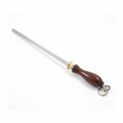 Egginton Lacquered Red Wood Handle Honing Steel Medium Straight Knurled SK4 - Professional Butcher Steel