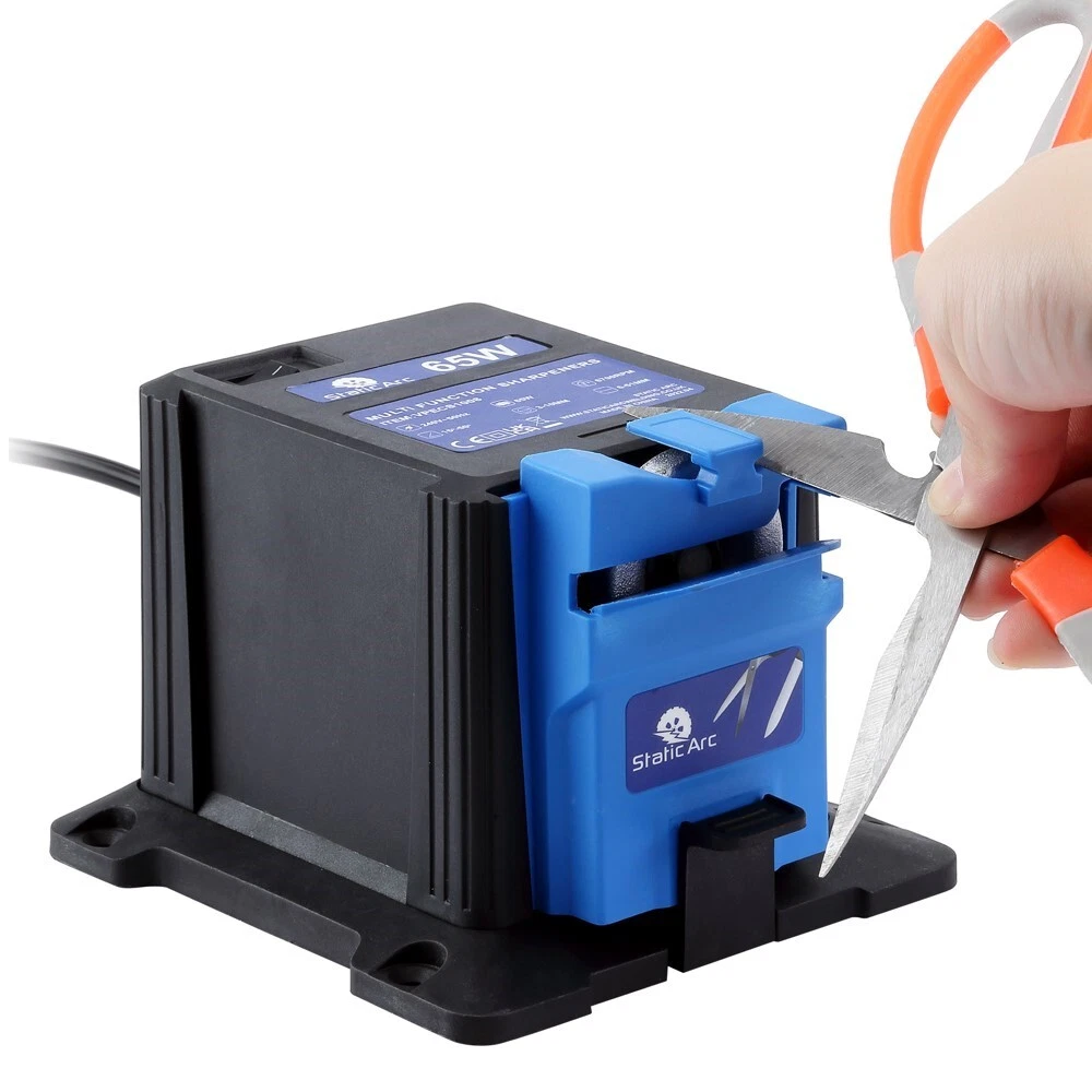 Electric Multi Function Sharpener Blue Top View - Commercial Butcher Knife Equipment
