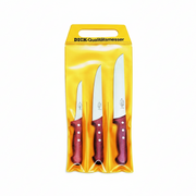 F Dick Wooden 3 Piece Knife Set - Professional German Steel Kitchen Knives with Wooden Block