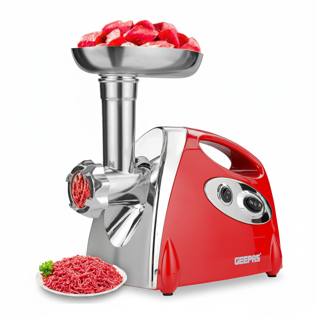 Geepas Meat Grinder and Sausage Maker - Commercial Butcher Shop Mincing Machine