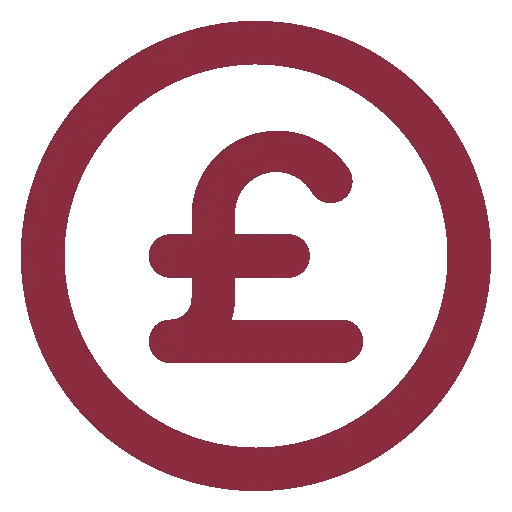 Pound sign GBP UK currency in a circle