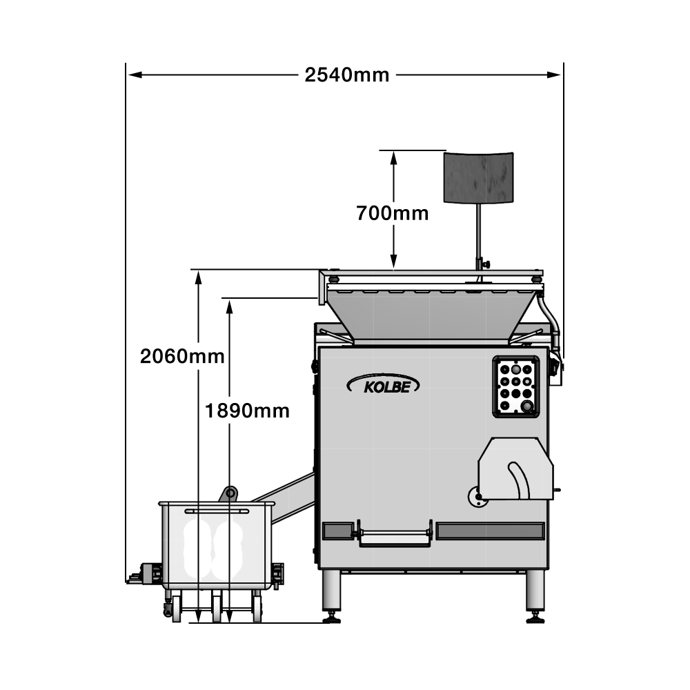 Kolbe AWM52-240 industrial mincer view 3 - heavy duty butchers grinder