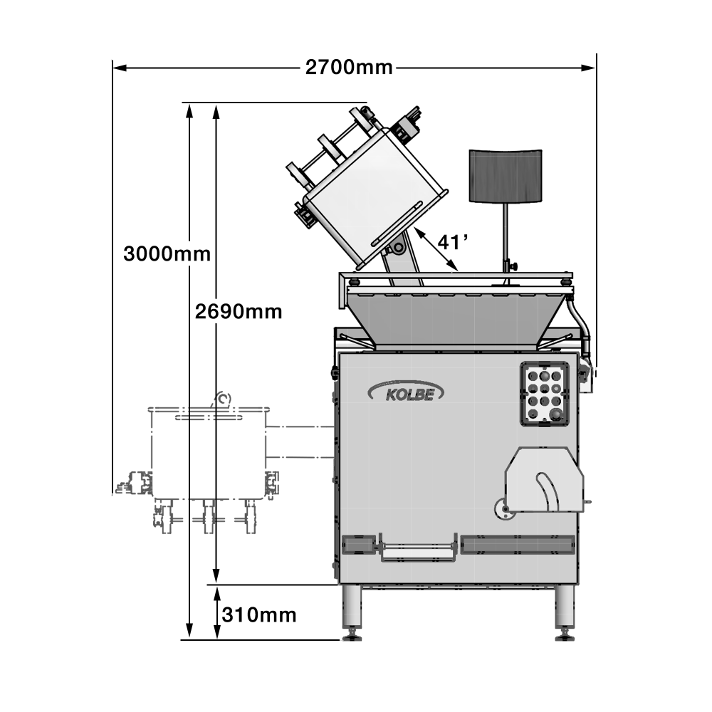 Kolbe AWM52-240 grinder view 4 - commercial butchers mincing equipment