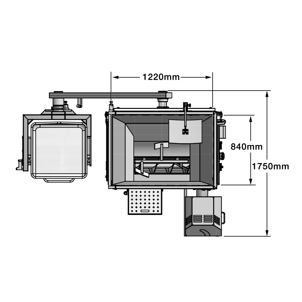 Kolbe AWM52-240 industrial mincer detail - butchers grinding machine