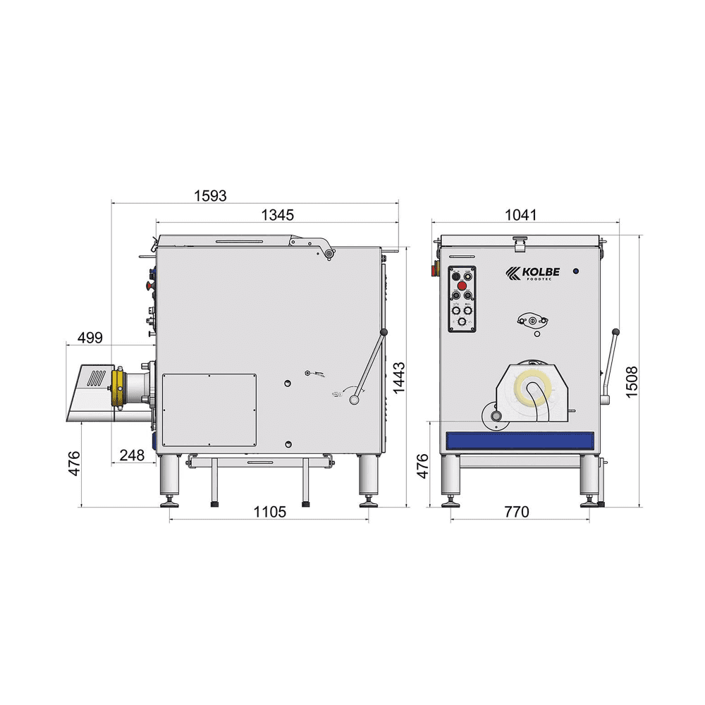 Kolbe MW56-200 Mixer Grinder Rear View - Commercial Butcher Shop Meat Mixer