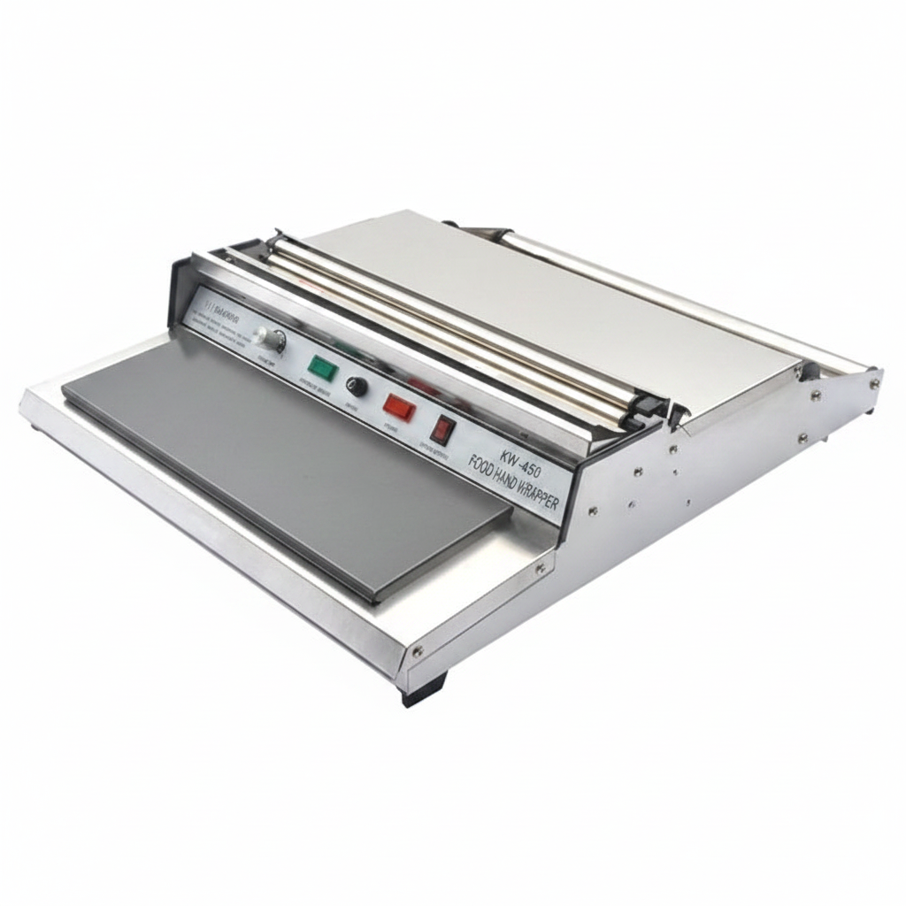 KW-450 food hand wrapping machine - butchers shop cling film wrapper