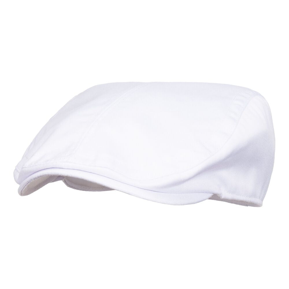 White Chefs Flat Cap Large Rear View - Professional Food Hygiene Butcher Cap