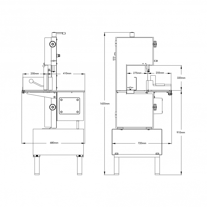 Medoc ST320P bandsaw alternate view - professional butchers meat saw