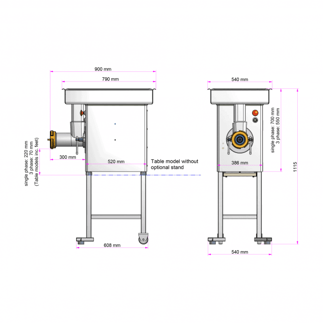 Kolbe SW100 slicer alternate view - butchers shop slicing machine
