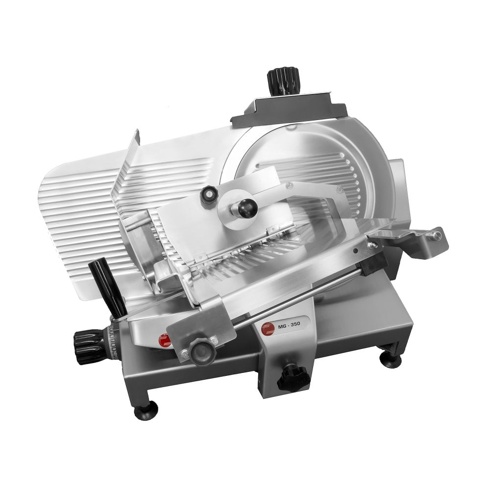 MEDOC MG350/S Industrial Slicer Detail - Heavy Duty Commercial Meat Processing Equipment Close Up
