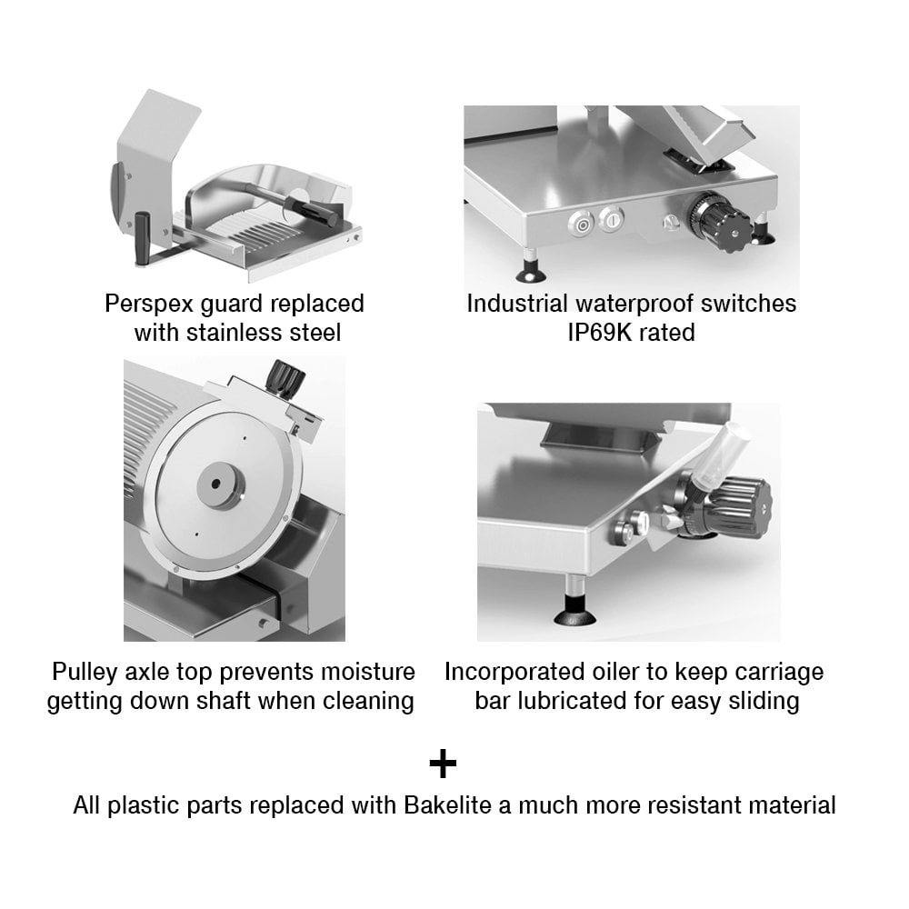 MEDOC MG350/S Industrial Slicer Angle View - Professional Commercial High Capacity Meat Slicing Equipment