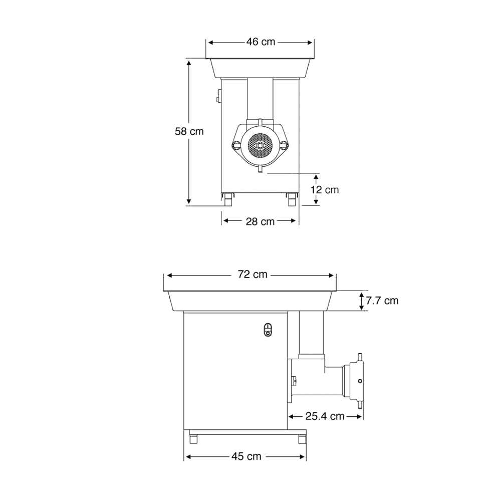 Medoc TM32 mincer alternate view - butchers professional grinder