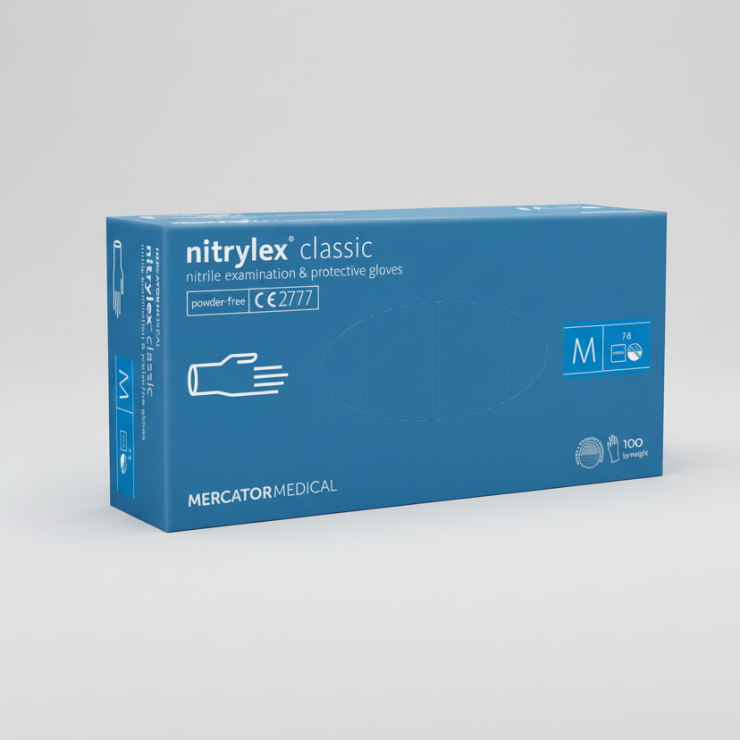Nitrylex Classic Blue Examination Protective Gloves - Professional Butcher Shop PPE Gloves