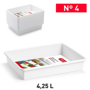 White No 4 Tray 4.25L - Commercial Butcher Shop Display Presentation Tray